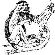 Capuchin Monkey clip art Thumbnail