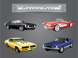 Car Vector Pack of Classic American Cars Thumbnail
