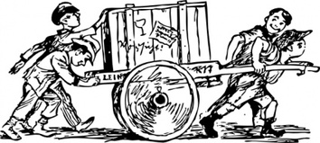 Cart Carrying A Crate clip art