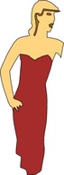 Cartoon Lady Wearing Fashion Dress clip art