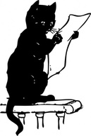 Cat Reading clip art