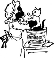 Cats And Dye clip art