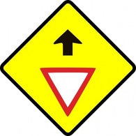 Caution Give Way Sign clip art Thumbnail