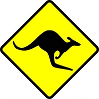 Caution Kangaroo clip art Thumbnail