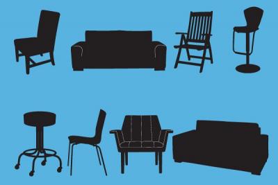 Chairs and Couches Vector Silhouettes Thumbnail
