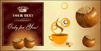 Chestnut and coffee theme vector material Thumbnail