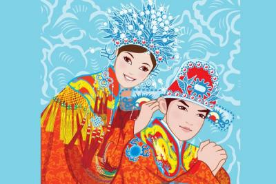 Chinese Wedding People Vector Thumbnail