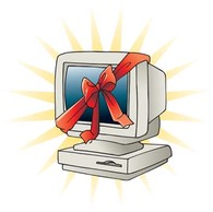 Classic dekstop computer vector with ribbon Thumbnail