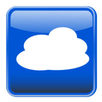 Cloud computing button. Nube computo