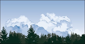 Cloud trees scene