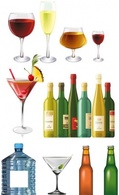 Cocktails, wine bottles and glasses Thumbnail