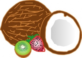Coconuts Kiwi Strawberry clip art Thumbnail