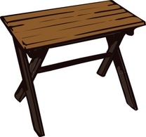 Collapsible Wooden Table clip art Thumbnail