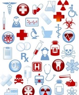 Collection of 40 medical icons and warning-signs Thumbnail