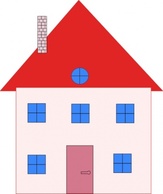 Colonial House Home Real Estate clip art Thumbnail