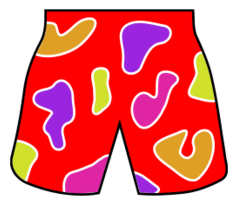 Colorful beach shorts