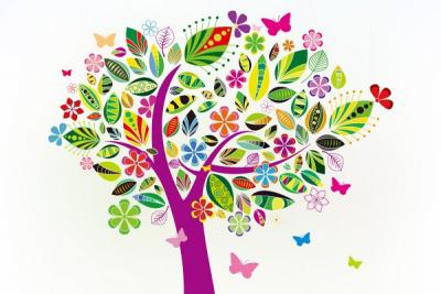 Colorful Pattern Tree Vector Thumbnail