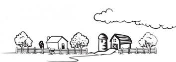 Coloring Book Farm Landscape clip art