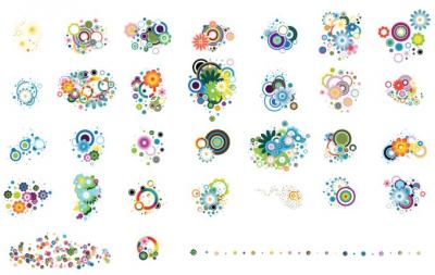 Colourful flower elements