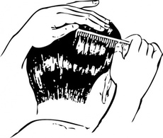 Combing Hair clip art Thumbnail