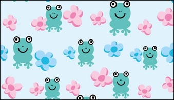 Continuous background of the flowers frog vector Thumbnail