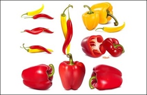 Cpepper, vegetables, bell peppers vector Thumbnail