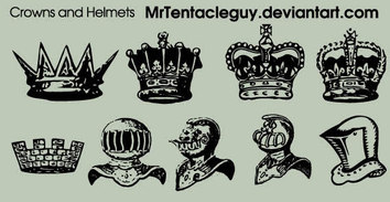 Crowns and Helmets free vector Thumbnail