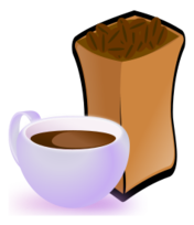 Cup of Coffee with Sack of Coffee Beans Thumbnail