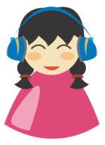 Cute girl with headphone Thumbnail