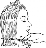 Cutting Woman S Hair clip art Thumbnail