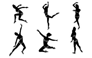 Dancing Girl Silhouettes