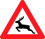 Deer Crossing Road Vector Sign Thumbnail