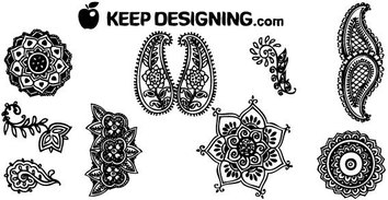 Design elements - Indian henna design free vector Thumbnail