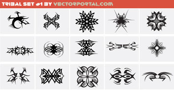 Design elements - Tribal set free vector