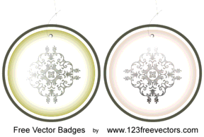 Designed badges free vector Thumbnail
