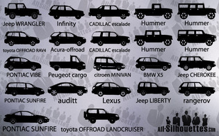 Detailed Cars Silhouettes Thumbnail