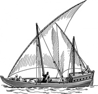Dhow Sail Boat clip art Thumbnail