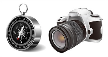 Digital SLR and the compass vector material