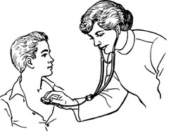 Doctor Examining A Patient clip art Thumbnail