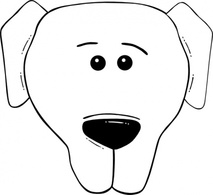 Dog Face Cartoon World Label clip art