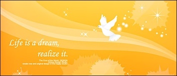 Dreams lines and pigeons vector background material Thumbnail