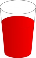 Drinking Glass, With Red Punch clip art Thumbnail