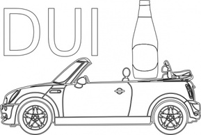 Dui Driving Under Infleunce Outline clip art Thumbnail