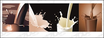 Dynamic milk coffee vector material