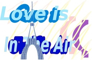 E Card Love Is In The Air La Tour Eiffel Tower Aug clip art Thumbnail