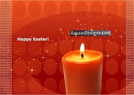 Easter background with candle and stars