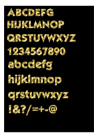 Effect Letters alphabet gold