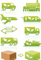 Environmentally-friendly logistics and transportation icons Thumbnail