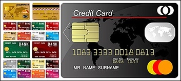 eps format, including jpg preview, keyword: Vector bank cards, credit cards, ATM cards, vector material Thumbnail