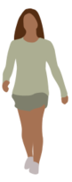 Faceless woman walking